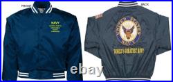 Uss Cutlass Ss-478 Submarineembroidered Satin Jacket Officially Licensed