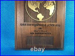 Uss Enterprise (cvn) The Fleets Finest Air Department Wooden Award Wall Plaque