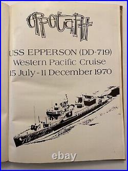 Uss Epperson Dd-719 Westpac Deployment Cruise Book Year Log 1970 Navy