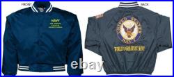 Uss Forrestal Cv-59carrierembroidered Satin Jacket Officially Licensed