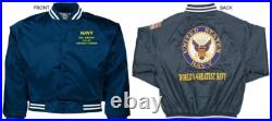 Uss Franklin D. Roosevelt Cv/cva-42 Embroidered Satin Jacket Officially Licensed