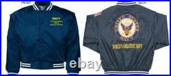 Uss George Washington Cvn-73carrembroidered Satin Jacket Officially Licensed