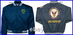 Uss Horne Cg-30 Cruiserembroidered Satin Jacket Officially Licensed