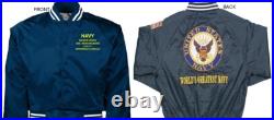Uss Inchon Lph-12 Amphibiousembroidered Satin Jacket Officially Licensed