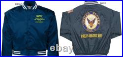 Uss Indianapolis Ca-35 Cruiserembroidered Satin Jacket Officially Licensed