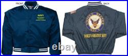 Uss Intrepid Cv/cva-11carrierembroidered Satin Jacket Officially Licensed