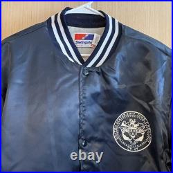 Uss John F. Kennedy Cv-67 Carrier Navy Blue Satin Bomber Jacket Swingster XL