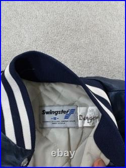 Uss John F. Kennedy Cv-67 Carrier Navy Blue Satin Bomber Jacket Swingster XL