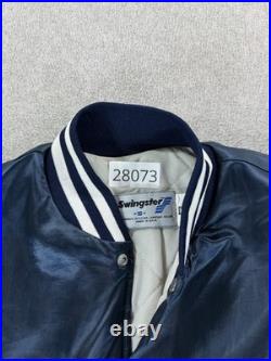 Uss John F. Kennedy Cv-67 Carrier Navy Blue Satin Bomber Jacket Swingster XL