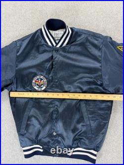 Uss John F. Kennedy Cv-67 Carrier Navy Blue Satin Bomber Jacket Swingster XL