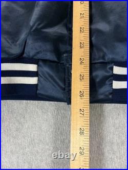 Uss John F. Kennedy Cv-67 Carrier Navy Blue Satin Bomber Jacket Swingster XL