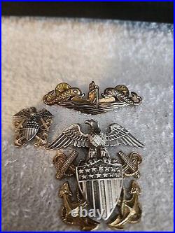 Uss Kentucky Ssbn-737 Officer's Badge Sterling +2- Sterling Officer Hat Badges