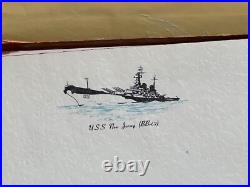 Uss New Jersey Bb-62 Navy Battleship Stationery Letterhead / Envelopes Ww II