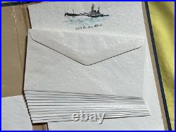 Uss New Jersey Bb-62 Navy Battleship Stationery Letterhead / Envelopes Ww II