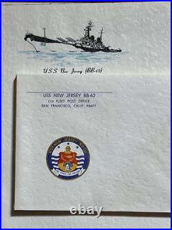 Uss New Jersey Bb-62 Navy Battleship Stationery Letterhead / Envelopes Ww II