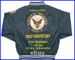 Uss Pasadena Ssn-752 Submarine Navy Embroidered Satin Jacket(back Only)