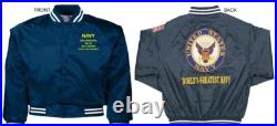 Uss Pennsylvania Bb-38battleshipembroidered Satin Jacket Officially Licensed