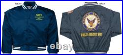 Uss Pennsylvania Bb-38battleshipembroidered Satin Jacket Officially Licensed