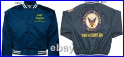 Uss Pensacola Lsd-38dock Landembroidered Satin Jacket Officially Licensed