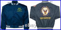 Uss Portland Lpd-27amphibiousembroidered Satin Jacket Officially Licensed
