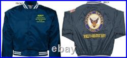Uss San Diego Cl-53 Cruiserembroidered Satin Jacket Officially Licensed