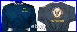 Uss Saratoga Cv-60carrierembroidered Satin Jacket Officially Licensed