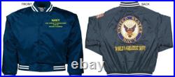Uss Saratoga Cv-60carrierembroidered Satin Jacket Officially Licensed