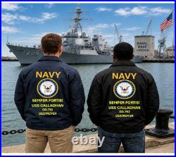 Uss Seaman Dd-791 Destroyer Coaches Jacket. Navy Official License