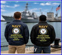 Uss Seaman Dd-791 Destroyer Coaches Jacket. Navy Official License