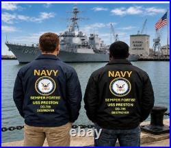 Uss Seaman Dd-791 Destroyer Coaches Jacket. Navy Official License