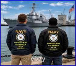 Uss Seaman Dd-791 Destroyer Coaches Jacket. Navy Official License