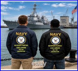 Uss Seaman Dd-791 Destroyer Coaches Jacket. Navy Official License