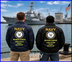 Uss Seaman Dd-791 Destroyer Coaches Jacket. Navy Official License