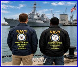 Uss Seaman Dd-791 Destroyer Coaches Jacket. Navy Official License Uss Seaman Dd-791 Destroyer Coaches Jacket. Navy Official License