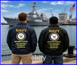 Uss Seaman Dd-791 Destroyer Coaches Jacket. Navy Official License