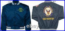 Uss Silversides Ssn-679embroidered Satin Jacket Officially Licensed