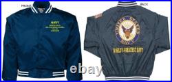Uss Silversides Ssn-679embroidered Satin Jacket Officially Licensed