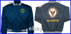 Uss Swordfish Ssn-579 Embroidered Satin Jacket Officially Licensed Uss Swordfish Ssn-579 Embroidered Satin Jacket Officially Licensed