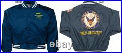 Uss Tennessee Bb-43battleshipembroidered Satin Jacket Officially Licensed