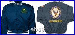 Uss Tennessee Ssbn-734submarineembroidered Satin Jacket Officially Licensed