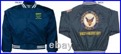 Uss Texas Cgn-39 Cruiserembroidered Satin Jacket Officially Licensed