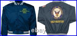 Uss Thomas A. Edison Ssbn/ssn-610embroidered Satin Jacket Officially Licensed