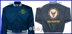 Uss Thomas Jefferson Ssbn/ssn-618embroidered Satin Jacket Officially Licensed