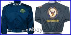 Uss Thomas S. Gates Cg-51 Cruiserembroidered Satin Jacket Officially Licensed