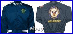 Uss Threadfin Ss-410 Submarineembroidered Satin Jacket Officially Licensed