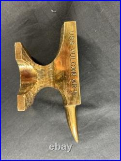 Uss Vulcan Ar-5 Service To The Fleet Brass Anvil Award Msb-6 Navy Repair Ship