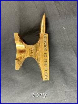 Uss Vulcan Ar-5 Service To The Fleet Brass Anvil Award Msb-6 Navy Repair Ship