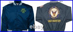 Uss Yorktown Cg-48 Cruiserembroidered Satin Jacket Officially Licensed