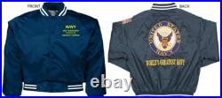 Uss Yorktown Cv-5carrierembroidered Satin Jacket Officially Licensed