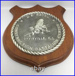 VHTF c1970 US Navy Construction Battalion Seabees Plaque Davisville RI Military